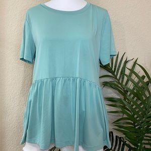 Mint peplum Tee